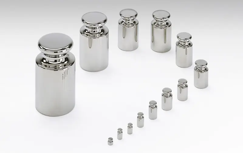 Pesas patrón individuales en diferentes clases de exactitud